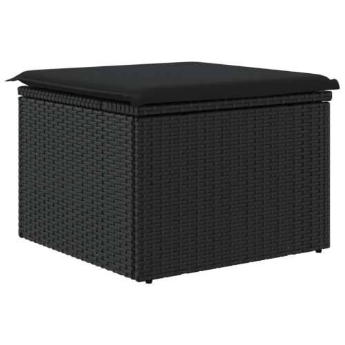 Vrtni tabure s jastukom crni 55 x 55 x 37 cm od poliratana - Crna 1 sa spremištem i torbom Cijena