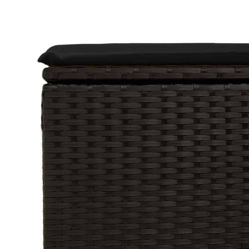 Vrtni tabure s jastukom crni 55 x 55 x 37 cm od poliratana - Crna 1 sa spremištem i torbom Cijena