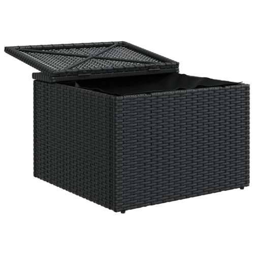 Vrtni tabure s jastukom crni 55 x 55 x 37 cm od poliratana - Crna 1 sa spremištem i torbom Cijena