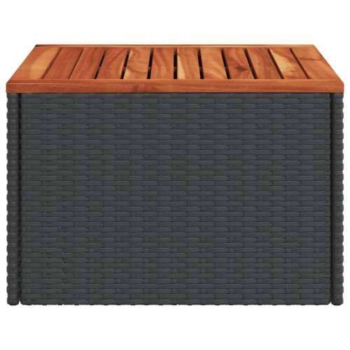 Vrtni stol crni 55 x 55 x 37 cm od poliratana i bagremovog drva - Crna 1 boja drva Cijena