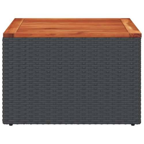 Vrtni stol crni 55 x 55 x 37 cm od poliratana i bagremovog drva - Crna 1 boja drva Cijena