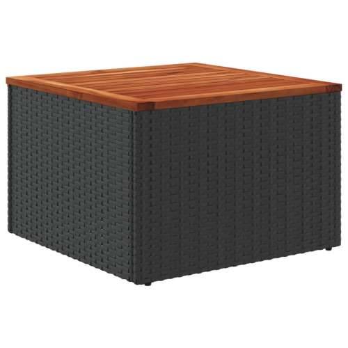 Vrtni stol crni 55 x 55 x 37 cm od poliratana i bagremovog drva - Crna 1 boja drva Cijena