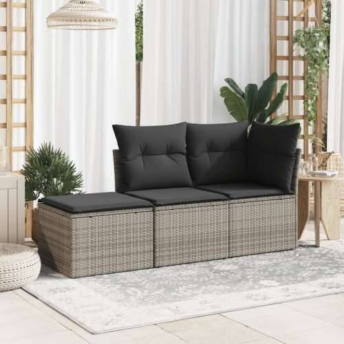 Vrtni tabure s jastukom sivi 55 x 55 x 37 cm od poliratana - Siva 1 bez spremišta Cijena