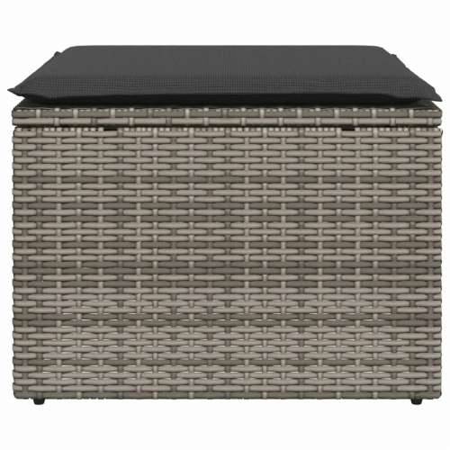 Vrtni tabure s jastukom sivi 55 x 55 x 37 cm od poliratana - Siva 1 bez spremišta Cijena