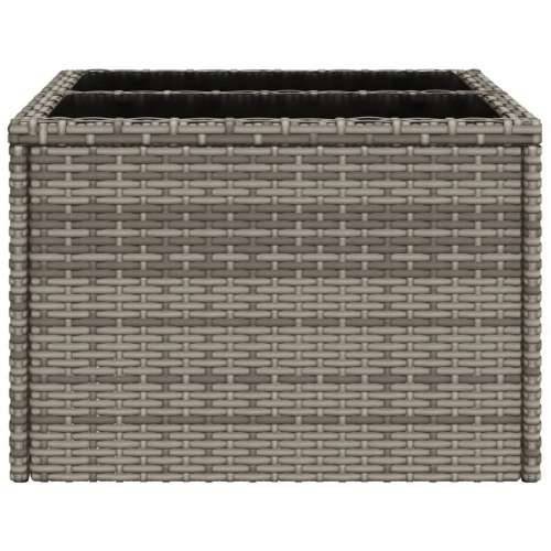 Vrtni stol sa staklenom pločom sivi 55x55x37 cm od poliratana - Siva 1 pe rattan Cijena