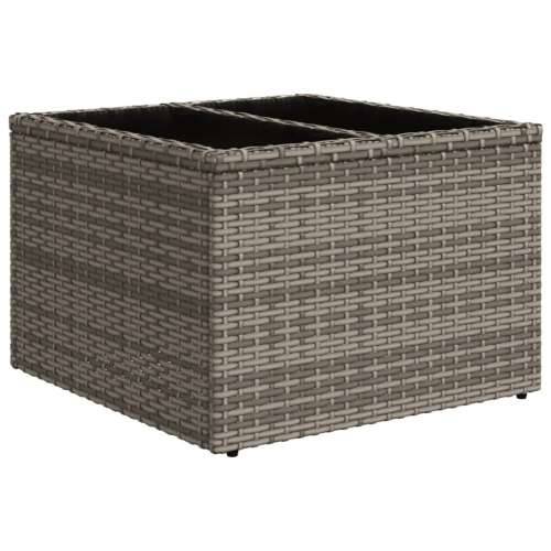 Vrtni stol sa staklenom pločom sivi 55x55x37 cm od poliratana - Siva 1 pe rattan Cijena