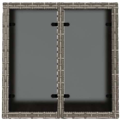Vrtni stol sa staklenom pločom sivi 55x55x37 cm od poliratana - Siva 1 pe rattan Cijena