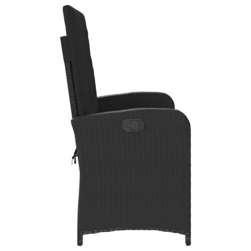 Vrtni naslonjač s jastucima crni od poliratana - Crna 105 x 59 x 93 cm 1 Cijena