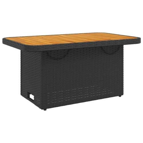 Vrtni stol crni 90 x 55 x 71 cm od poliratana i bagremovog drva - Crna 90 x 55 x 71 cm 1 Cijena