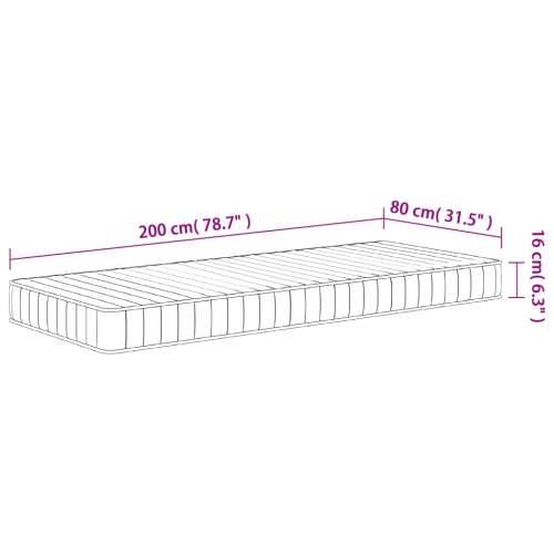 Madrac od pjene srednje mekani 80x200 cm - 80 x 200 cm 1 Cijena