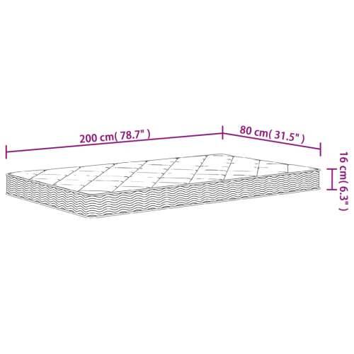 Madrac od pjene srednje mekani 80x200 cm - 80 x 200 cm 1 Cijena