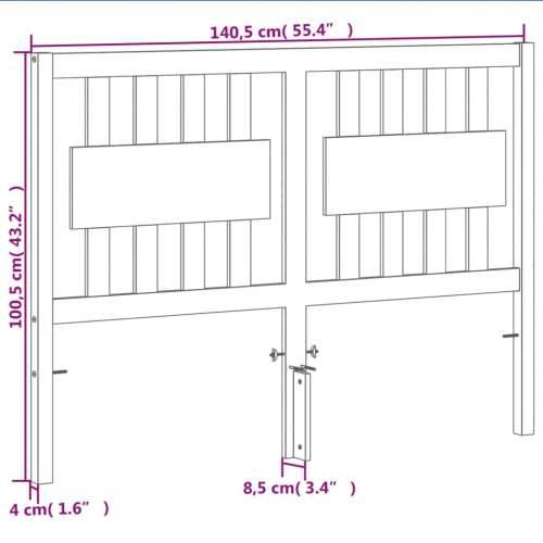 Uzglavlje voštano smeđe 135 cm od masivne borovine - Voštano smeđa 140.5 x 100.5 cm 1 Cijena