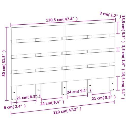 Uzglavlje voštano smeđe 120 cm od masivne borovine - Voštano smeđa 120.5 x 80 cm 1 Cijena