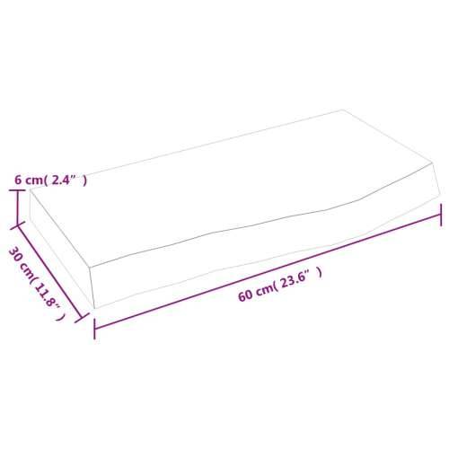 Kupaonska radna ploča 60x30x(2-6) cm netretirano masivno drvo - Prirodna 60 x 30 x 6 cm Cijena