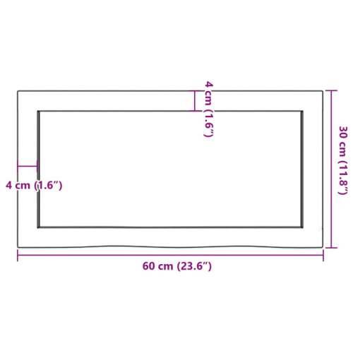 Kupaonska radna ploča 60x30x(2-6) cm netretirano masivno drvo - Prirodna 60 x 30 x 6 cm Cijena
