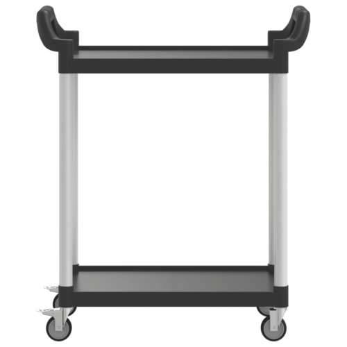 Kolica s 2 razine crna 81 x 41 x 92 cm aluminijska Crna 81 x 41 x 92 cm Cijena
