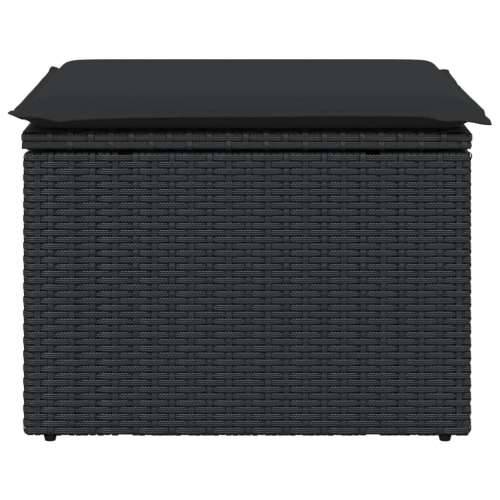Vrtni tabure s jastukom crni 55 x 55 x 37 cm od poliratana - Crna 1 bez spremišta Cijena