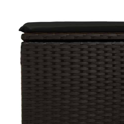 Vrtni tabure s jastukom crni 55 x 55 x 37 cm od poliratana - Crna 1 bez spremišta Cijena