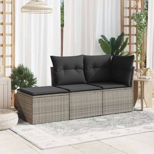 Vrtni tabure s jastukom sivi 55 x 55 x 37 cm od poliratana - Siva 1 sa spremištem i torbom Cijena