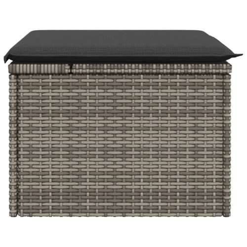 Vrtni tabure s jastukom sivi 55 x 55 x 37 cm od poliratana - Siva 1 sa spremištem i torbom Cijena