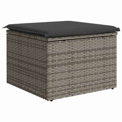 Vrtni tabure s jastukom sivi 55 x 55 x 37 cm od poliratana - Siva 1 sa spremištem i torbom Cijena