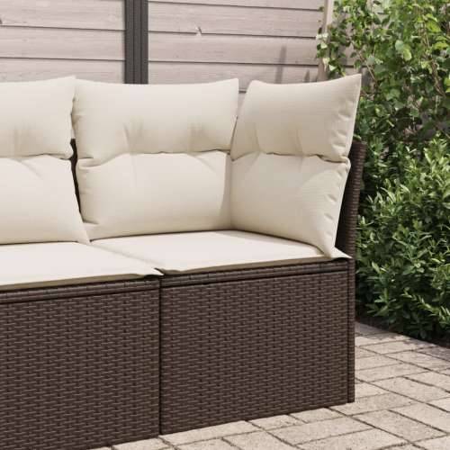 Kutna vrtna sofa od poliratana s jastucima smeđa - Smeđa 1 kutna sofa Cijena