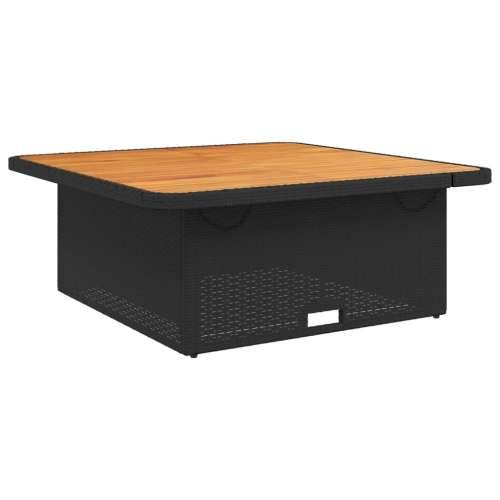 Vrtni stol crni 110 x 110 x 71 cm poliratan i bagremovo drvo - Crna 110 x 110 x 71 cm 1 Cijena