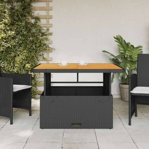 Vrtni stol crni 110 x 110 x 71 cm poliratan i bagremovo drvo - Crna 110 x 110 x 71 cm 1 Cijena