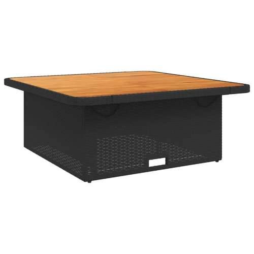 Vrtni stol crni 110 x 110 x 71 cm poliratan i bagremovo drvo - Crna 110 x 110 x 71 cm 1 Cijena