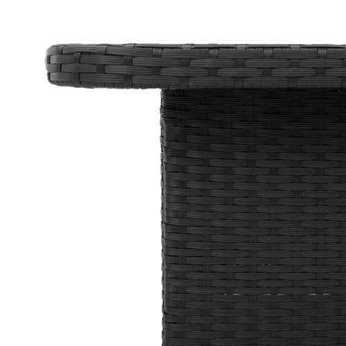 Vrtni stol crni 110 x 110 x 71 cm poliratan i bagremovo drvo - Crna 110 x 110 x 71 cm 1 Cijena