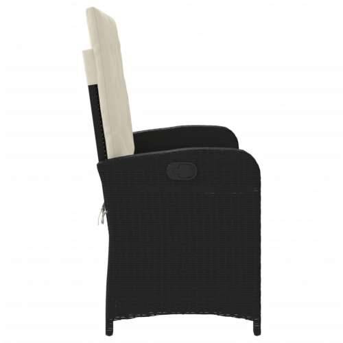 Vrtni naslonjač s jastucima crni od poliratana - Crna i krem 105 x 59 x 93 cm 1 Cijena