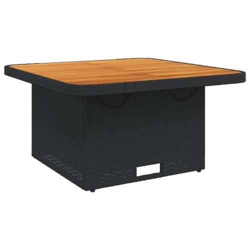 Vrtni stol crni 80 x 80 x 71 cm od poliratana i bagremovog drva - Crna 80 x 80 x 71 cm 1 Cijena