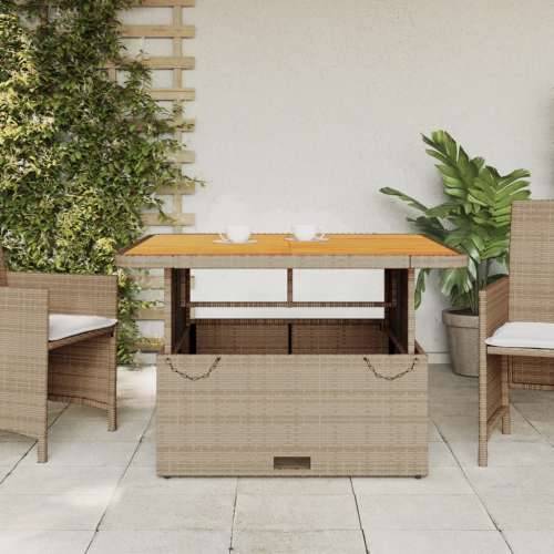 Vrtni stol bež 110 x 110 x 71 cm od poliratana i drva bagrema - Bež 110 x 110 x 71 cm 1 Cijena