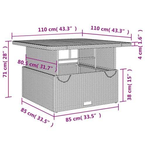Vrtni stol bež 110 x 110 x 71 cm od poliratana i drva bagrema - Bež 110 x 110 x 71 cm 1 Cijena