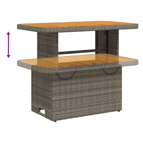 Vrtni stol sivi 90 x 55 x 71 cm od poliratana i bagremovog drva Siva 90 x 55 x 71 cm 1 Cijena