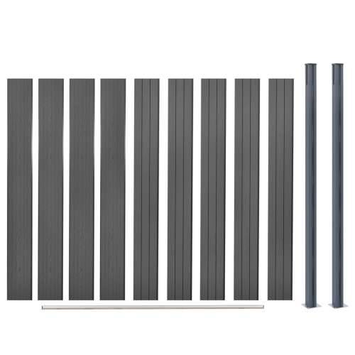 Set panela za ogradu sivi 180 x 186 cm WPC - Siva 180 x 186 cm 1 Cijena