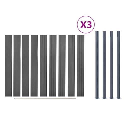 Set panela za ogradu sivi 526 x 186 cm WPC - Siva 526 x 186 cm 1 Cijena