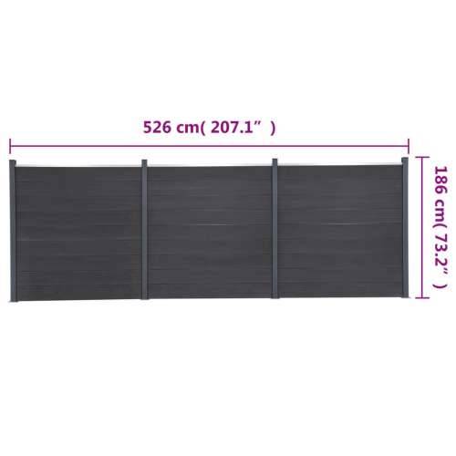 Set panela za ogradu sivi 526 x 186 cm WPC - Siva 526 x 186 cm 1 Cijena