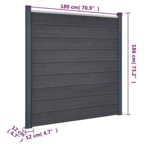 Set panela za ogradu sivi 526 x 186 cm WPC - Siva 526 x 186 cm 1 Cijena