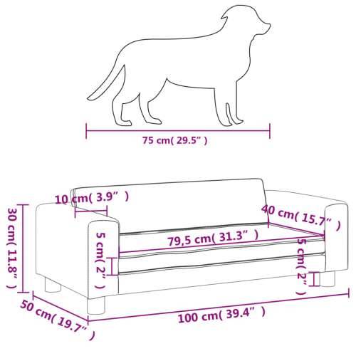 Krevet za pse s produžetkom crni 100 x 50 x 30 cm baršunasti Cijena