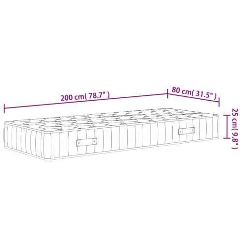 Madrac s džepičastim oprugama srednje čvrst 80x200 cm - 80 x 200 cm 1 Cijena