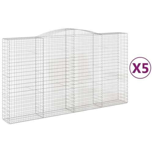 Lučne gabionske košare 5 kom 400x50x220/240cm pocinčano željezo - 400 x 50 x 220/240 cm 5 Cijena