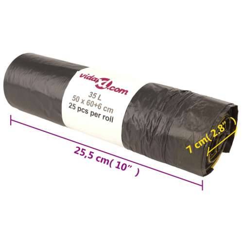 Vreće za smeće s vezicama 250 kom crne 35 L - 35 l s vezicama Cijena