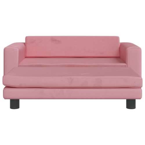 Krevet za pse s produžetkom ružičasti 100x50x30 cm baršunasti Cijena