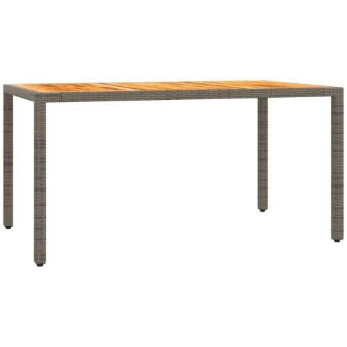 Vrtna garnitura - 5-dijelni vrtni blagovaonski set sivi od poliratana - Siva Dužina stola 150 cm 4 Cijena