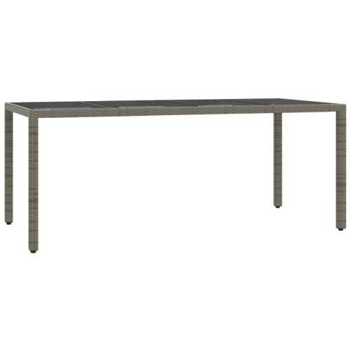 Vrtna garnitura - 7-dijelni vrtni blagovaonski set sivi od poliratana - Siva Dužina stola 190 cm 6 Cijena