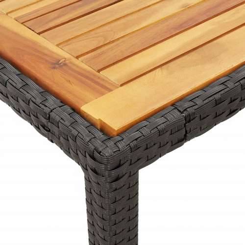 3-dijelni bistro set s jastucima crni od poliratana - Crna i krem Dužina stola 90 cm 2 Cijena