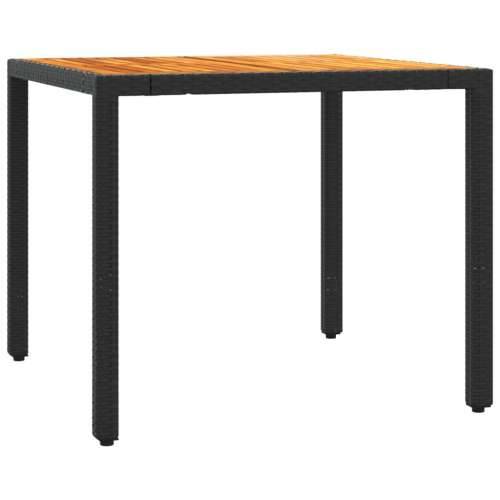 Vrtna garnitura - 5-dijelni vrtni blagovaonski set s jastucima od poliratana crni - Crna Dužina stola 90 cm 4 Cijena