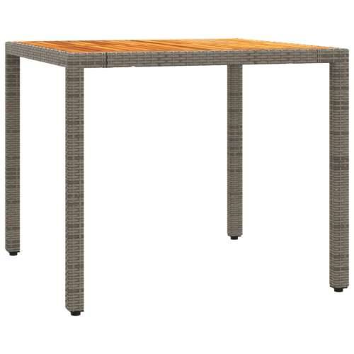 3-dijelni bistro set od poliratana s jastucima sivi - Siva Dužina stola 90 cm 2 Cijena