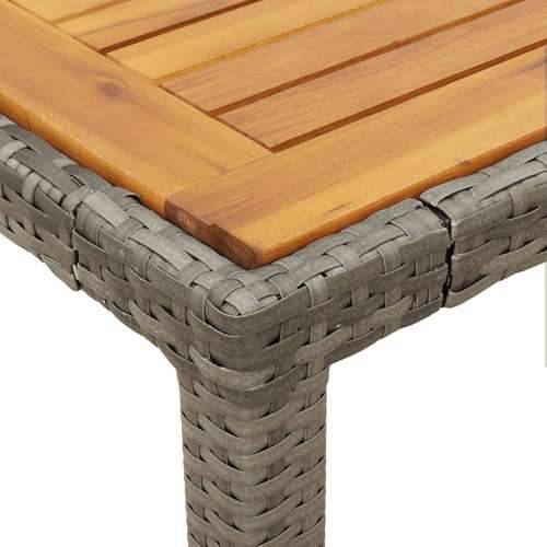 3-dijelni bistro set od poliratana s jastucima sivi - Siva Dužina stola 90 cm 2 Cijena